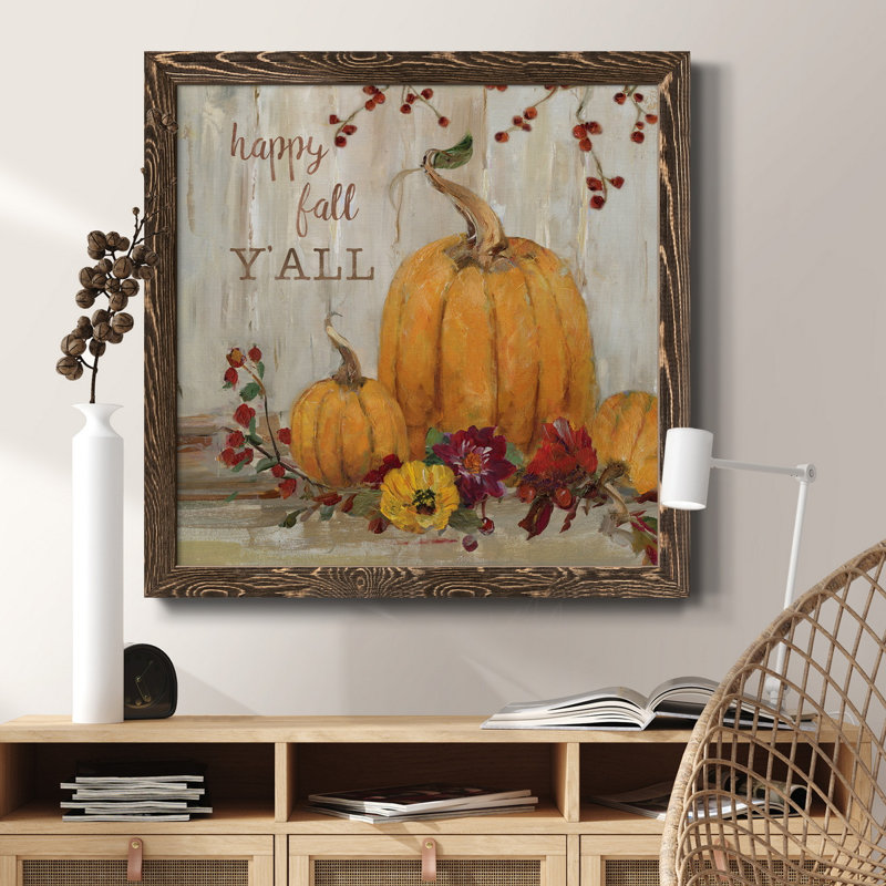 Autumn Dinner - cadre photo, art textuel sur toile, H 20 po x l 20 po x P 1,5 po, Noyer