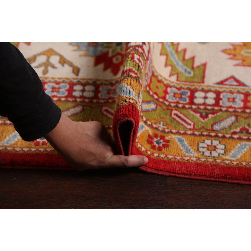 Tapis unique en laine noué à la main 13 pi 2 po x 15 pi 11 po nouvel âge en rouge / beige / vert
