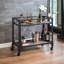 Chariot-bar rectangulaire Jorgensen en chêne rustique et gris anthracite