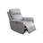 Aurora Light Grey Breathable Leather 3-Piece Power Living Room Recliner Sofa Set With USB Charging, LED Lighting & Storage Console