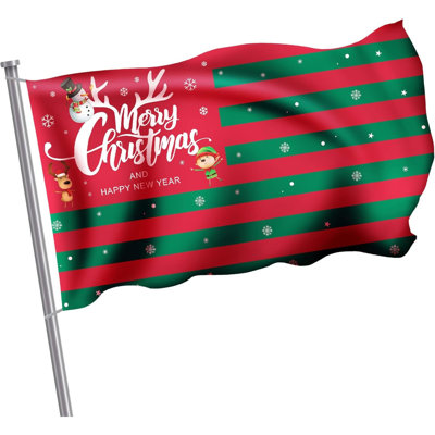 Christmas Flag Christmas National Flag Christmas Snowman Elf Reindeer Flag Christmas Theme Decorative Flag With Grommets For Christmas Garden Yard Home Decoration, 3 X 5 Feet