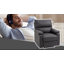 Fauteuil inclinable manuel une place en tissu lin pour salon-615821627