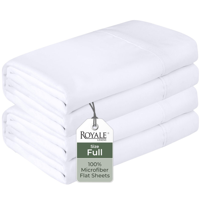 Royale Linens 2 Pack Bulk Set | Top Sheets | Soft Microfiber | Wrinkle & Stain Resistant | for Hotel Massage Table Hospital Dorm | Sold Separately