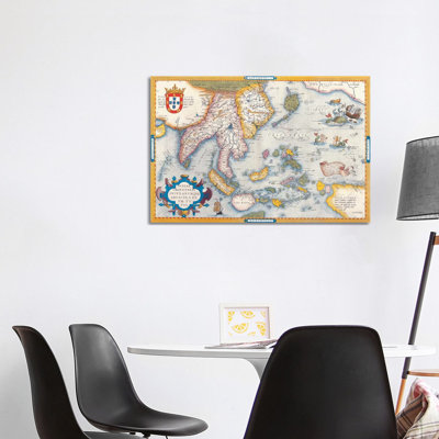 Antique Map East Asia - Wrapped Canvas Print