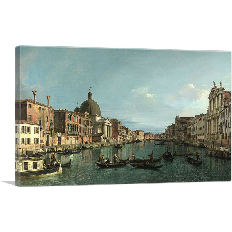 " Venice The Grand Canal 1740 " by Canaletto Painting Print, 26" H x 40" W x 0.75" D