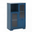 Navy Blue Mdf Painted Multipurpose Cabinet With Glass Doors, Drawer & Open Storage - For Bedroom & Living Room-125523711