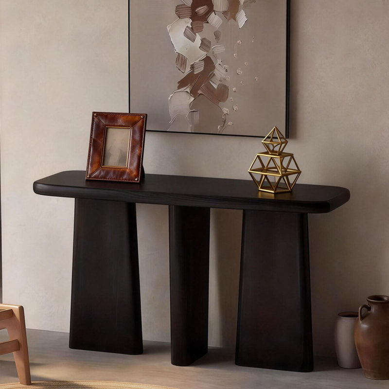 Console simple de style Wabi-sabi, 31.5" H x 63" W x 15.7" D