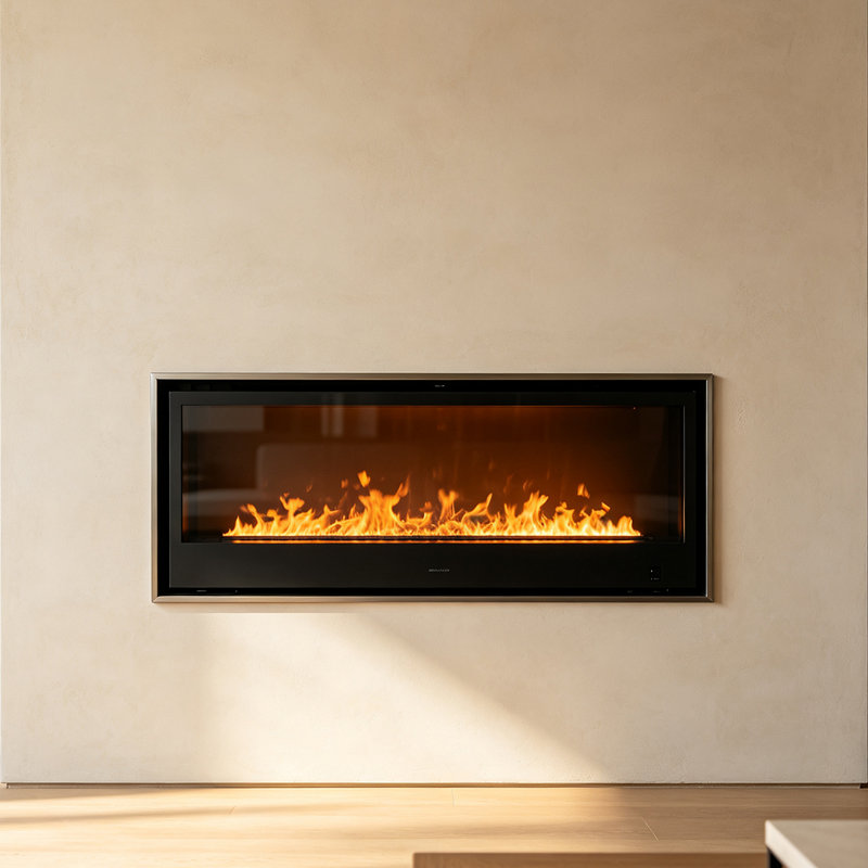 Foyer électrique encastré 70,87 "avec humidificateur encastré, H 6,69 po x l 70,87 po x P 9,45 po