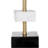 Transitional Marble Table Lamp with Drum Fabric Shade, Decorative Lighting for Living Space