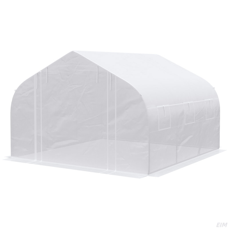 11.5' X 10' X 7' Walk-In Greenhouse, Tunnel Green House With Zippered Mesh Door And 6 Mesh Windows, Gardening Plant Hot House With Galvanized Steel Frame
