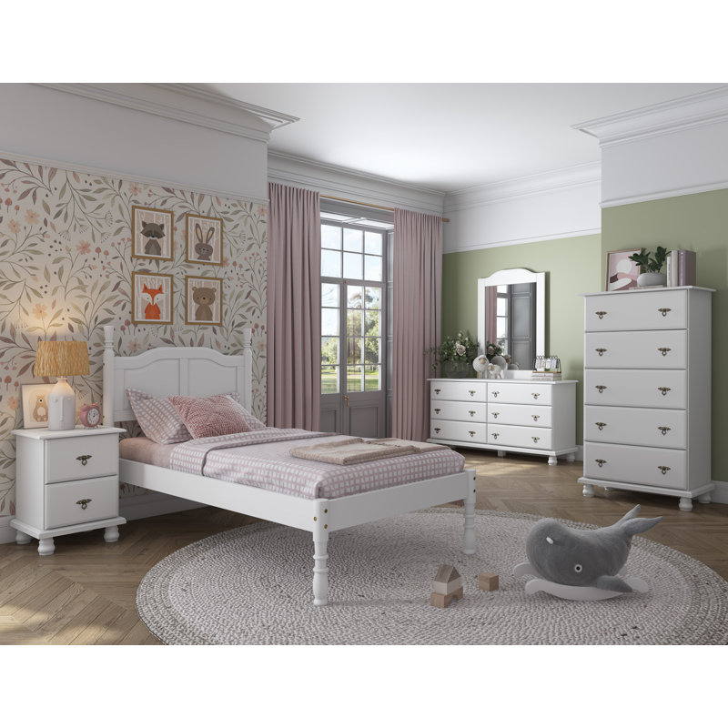 Joliet 100% Solid Wood Kyle Bed, Twin, White
