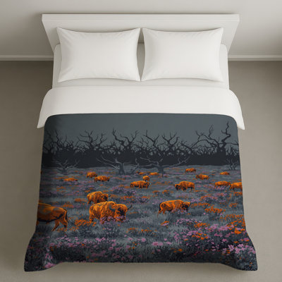 Housses de couette Buffalo In Wildflowers Field
