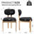 Solid Wood Dining Chairs Set, Modern Farmhouse Fabric Upholstered Dining Room Chair Kitchen Chairs-399037888-374470600