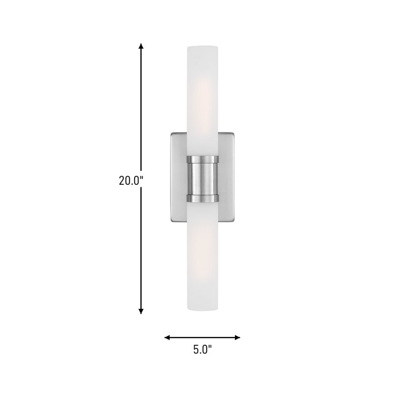 Keaton 2 - Light Vanity Light, Brushed Nickel, 20" H x 5" W x 3.63" D, 60 W