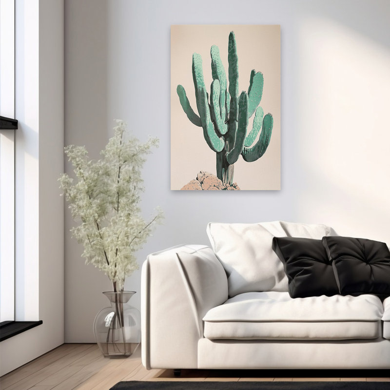 Branching Out - Cactus contemporain, plante verte, art, H 36 po x l 24 po
