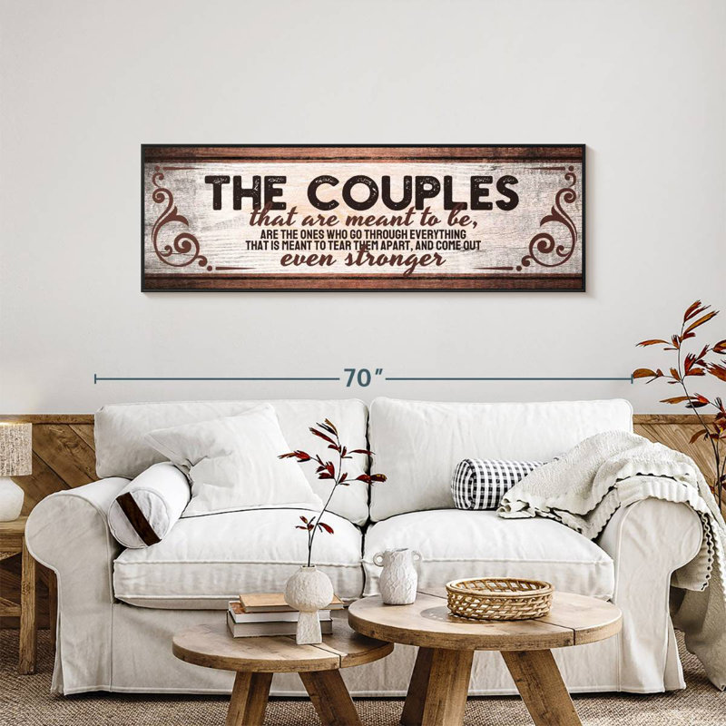 Plaque murale The The Couples, 57 po x 19 po, Cadre flottant noir
