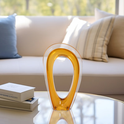 Zuri Cutout Amber Art Glass