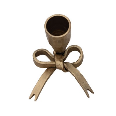 Hand-Forged Metal Bow Shaped Taper Holder