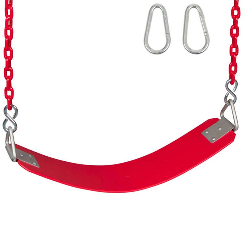 Ceinture commerciale en polymère de 8,5 pi Chaîne enduite, Rouge, 102 po