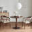 Brown Black Round Solid Wood Dining table-1403968260