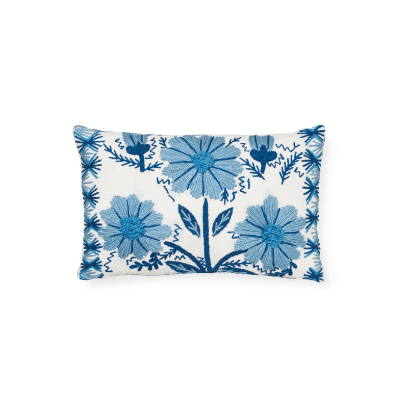 Marguerite Embroidery Pillow, Sky