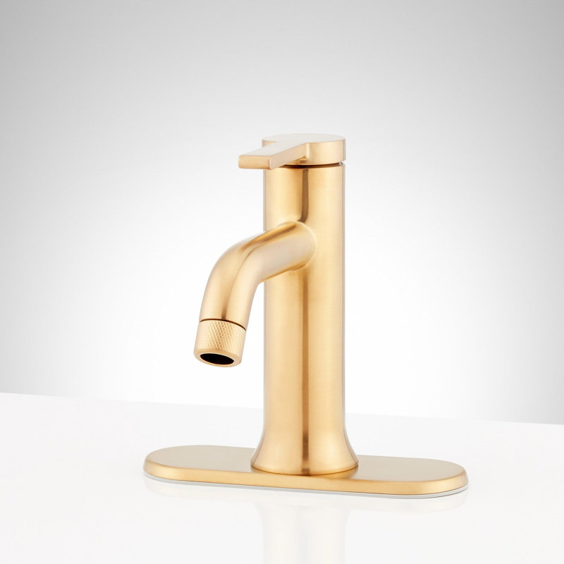 Robinet de salle de bain monotrou 1,2 GPM Lentz, Or brossé