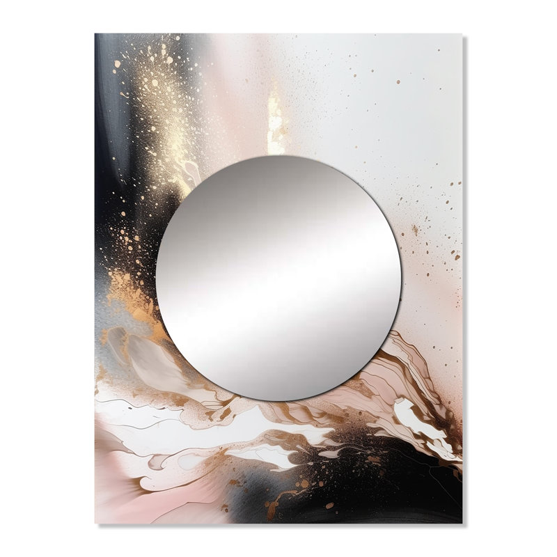 Texture de marbre noir doré - miroir en marbre, miroir mural noir unique, impression d'art en métal, 32 po x 24 po