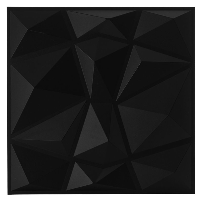 Creeden 50 cm x 50 cm 3D Wall Panel (6-pack), Black
