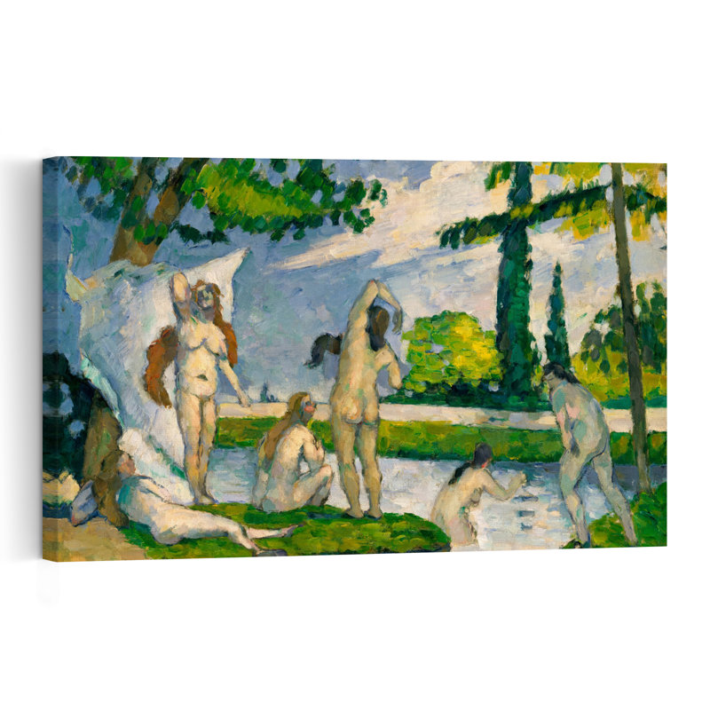 Bathers, 1874-75 Impressionist Abstract Contemporary Landscape Tree Wall Art Print, 40.64cm H x 60.96cm W