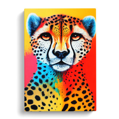 CAN-V0523-414X Cheetah Crayon - Wrapped Canvas Print