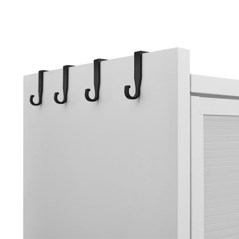 Rangement de garde-manger en acier blanc à 6 niveaux de hauteur de 73 po avec porte rabattable Quick View, conception à embout, porte de niveau solution compacte 73 po, embout, assemblage, ensemble facile à monter