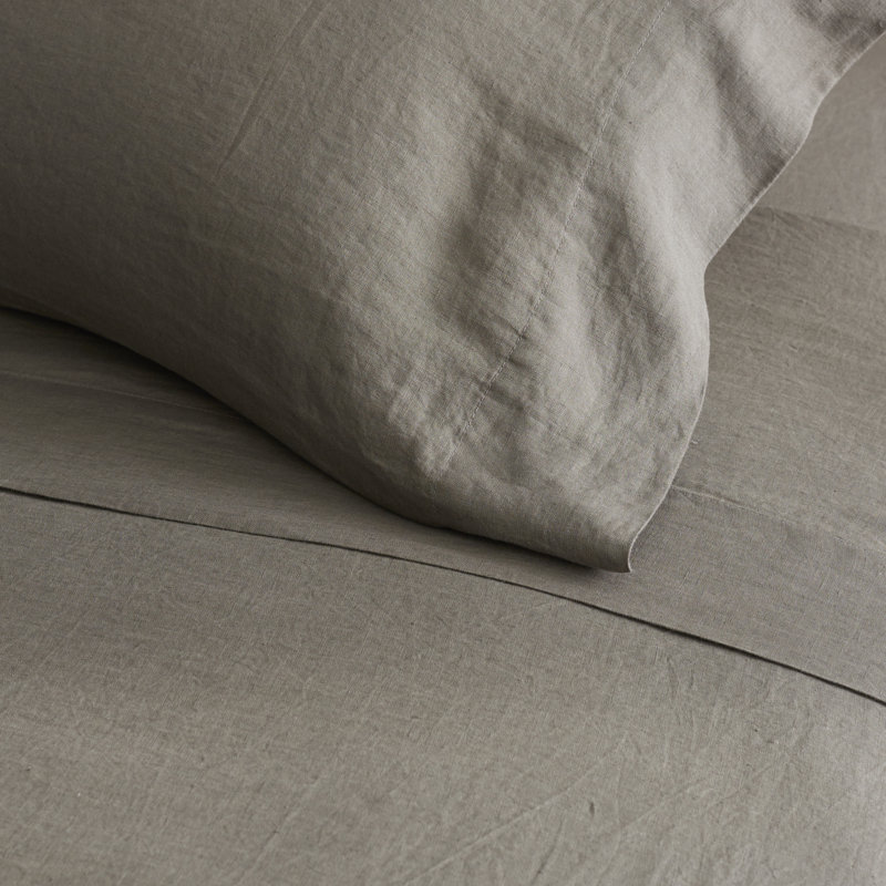 Ensemble de draps Frazier, Gris ardoise, Ensemble de draps pour très grand lit avec 2 taie