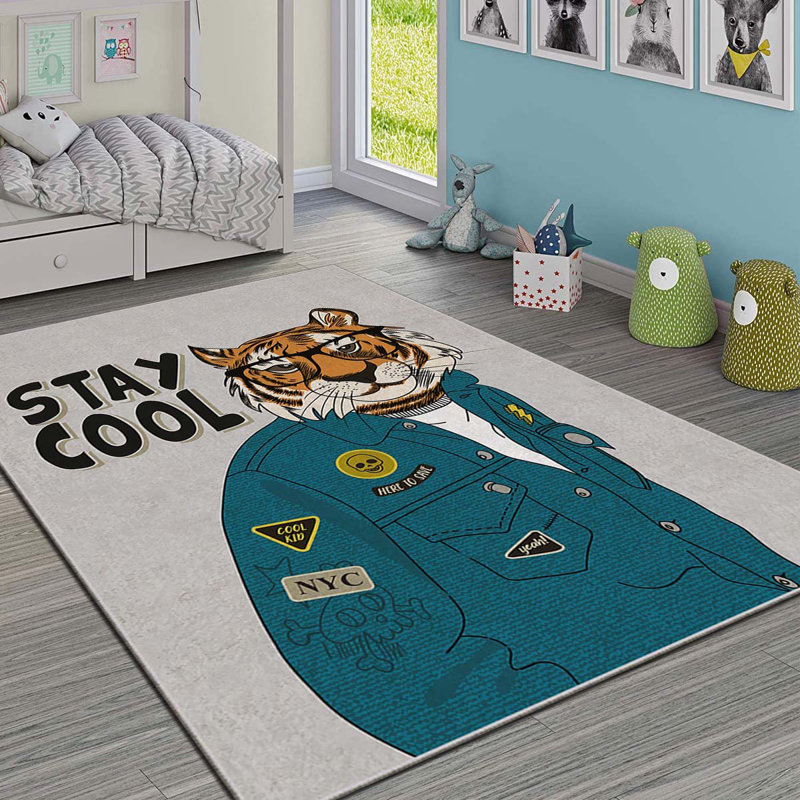 Luxurious Polyester Area Rug, 5.2 x 7.5 ft | 740 g/m², Non-Slip Felt Dot Underside, Laminated Sponge for Durability | Antibacterial, Easy Clean, Machine Washable at 86°F, Stunning Digital Print on Velvet Fabric