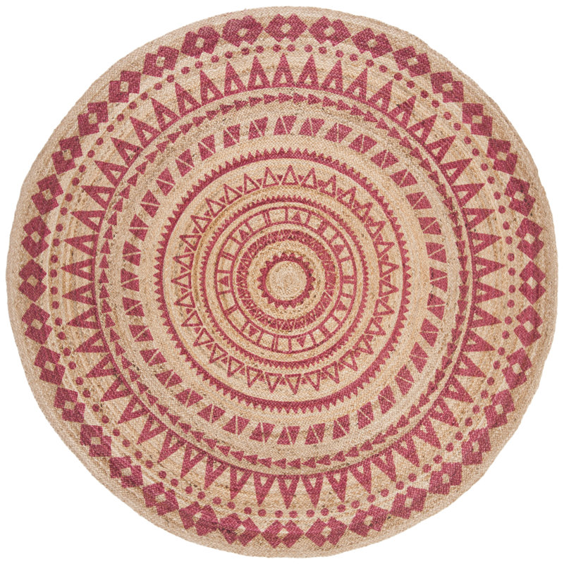 Desrosiers Hand Woven Jute Southwestern Rug, Round 3' x 3'