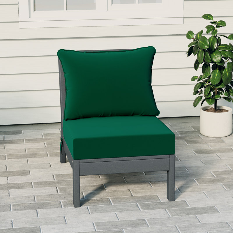 Chaise sans accoudoirs à assise profonde avec coussins, Vert, Grey