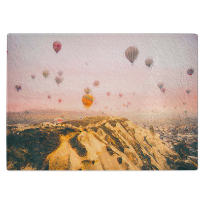 Glass Hot Air Balloon Ride Chopping Board