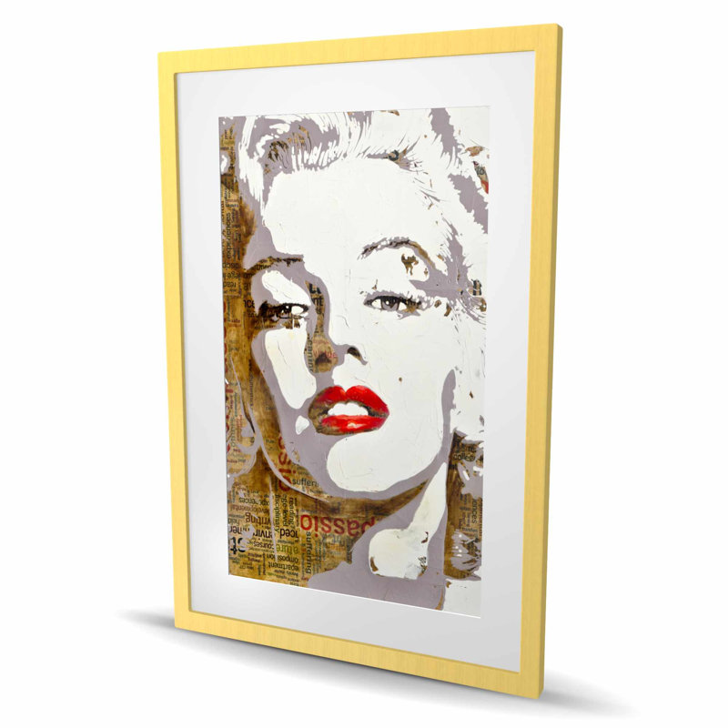 Impression de typographie de Marilyn Monroe - décor encadré rouge