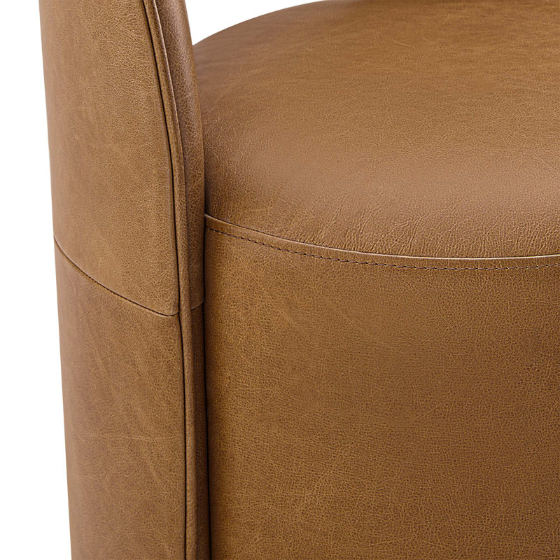 Chaise rembourrée en cuir véritable Neta