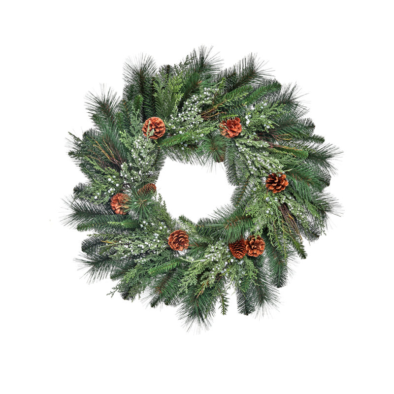 Juniper Pinecones Wreath, 30" H x 30" W x 5.5" D
