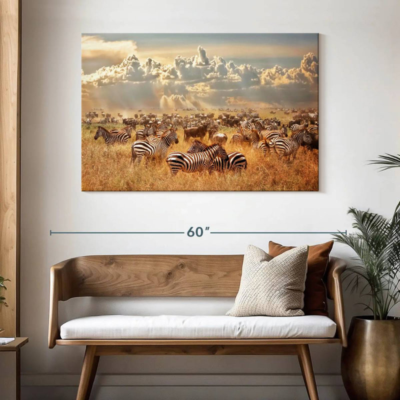 Wild African Zebras, 32" H x 48" W
