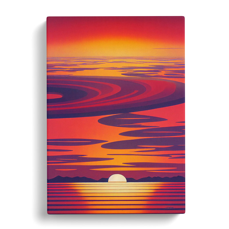XV1022-4885X Unreal Sunset View - Print, Wrapped Canvas, 50cm H x 35cm W, No Matte