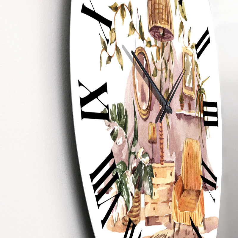 Horloge murale Urban Jungle Boho - Bohemian & Eclectic, Grand