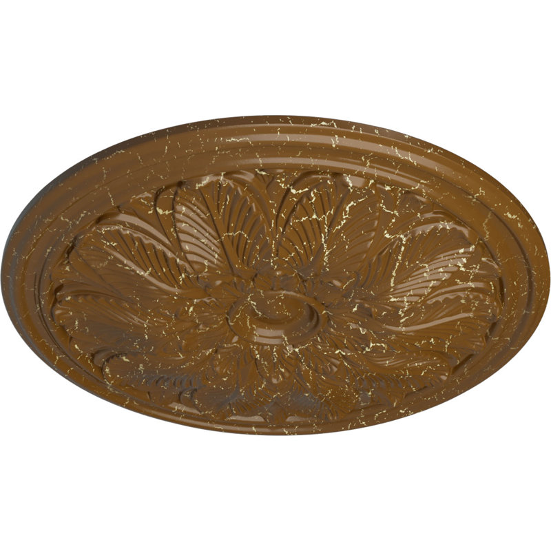 Médaillon de plafond Endurathane Bordeaux, DE 22 5/8 po x P 1 3/4 po (convient aux auvents jusqu'à 3 1/4 po), finition craquelée topaze fumée peinte à la main