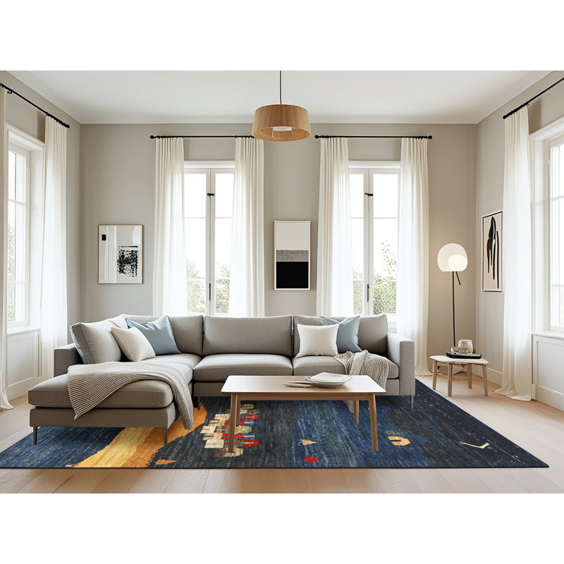 Tapis gris/beige/rouge contemporain, Rectangle 8 pi x 12 pi