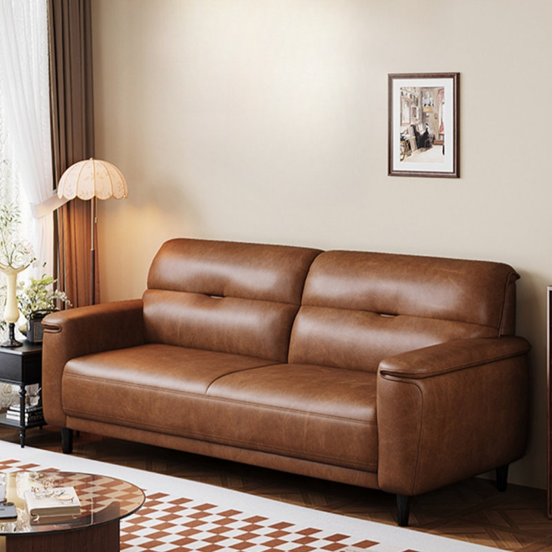 74.8 " Faux Leather Loveseat, Brown