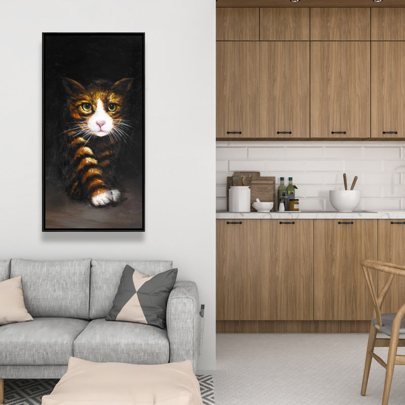 Discreet cat - 24"x48" Framed canvas