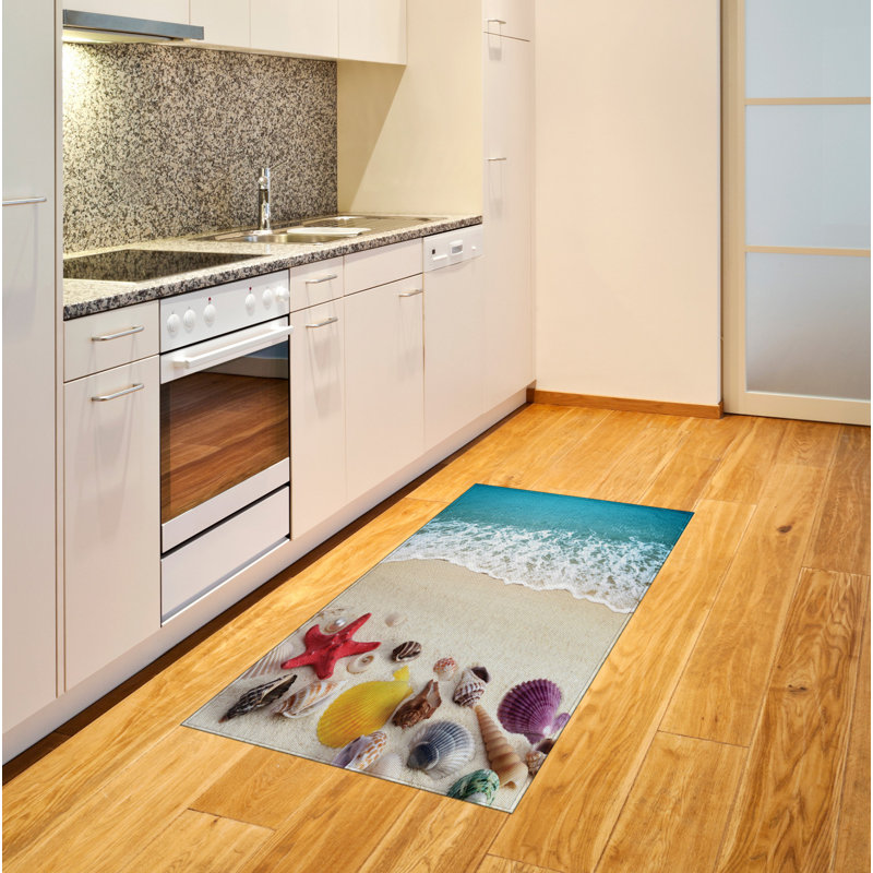 Tapis de plage décoratif à haute densité en fibre de polyester, Rectangle 2 pi 7 po x 5 pi