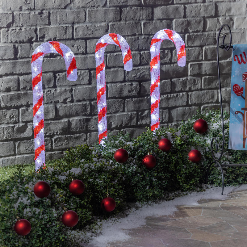 LED Candy Cane Acrylic Path Lights