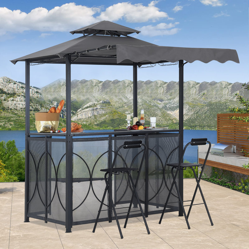 ABCCANOPY L 6,8 pi. Pavillon de jardin avec 2 chaises pliantes