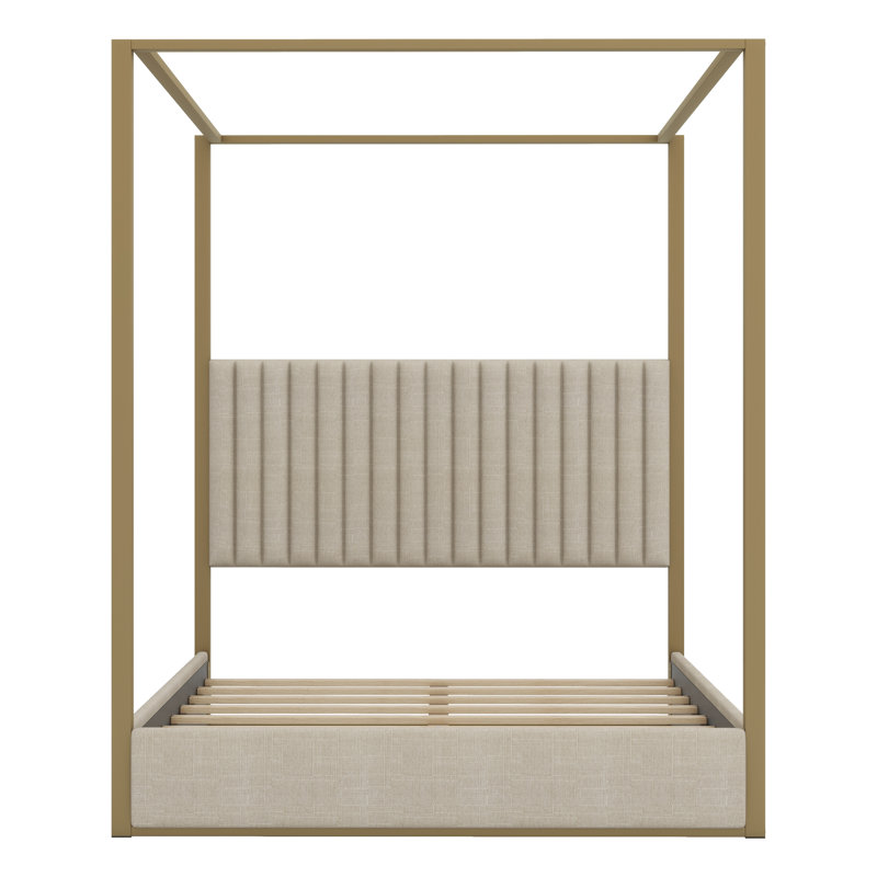 Lit plateforme à baldaquin avec tête de lit Upholstery